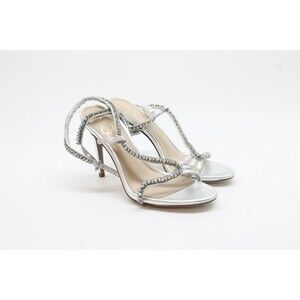 Sam Edelman Granger Rhinestone Beaded Evening Sandals, Silver  SZ 8